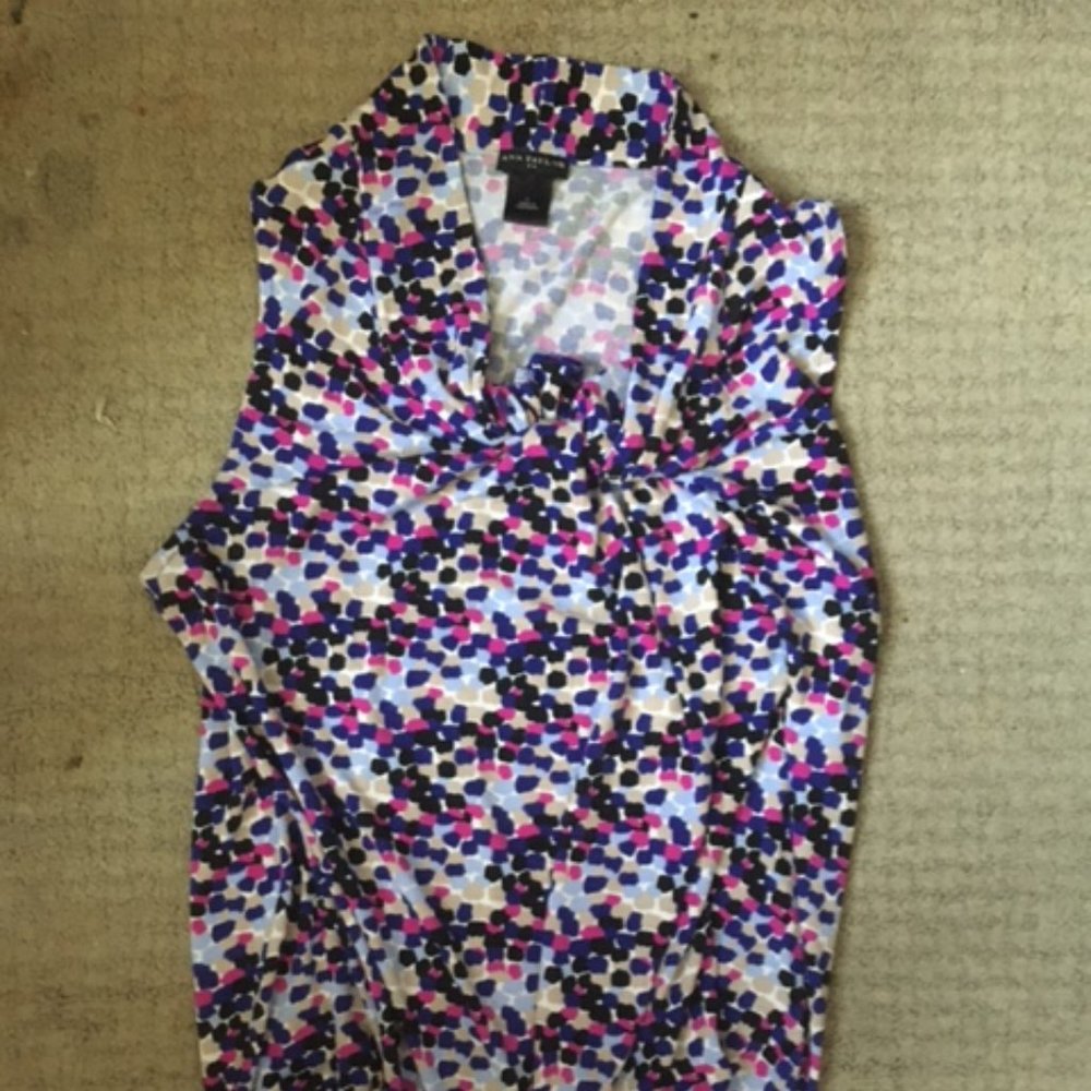 Ann Taylor knot neck sleeveless top Large